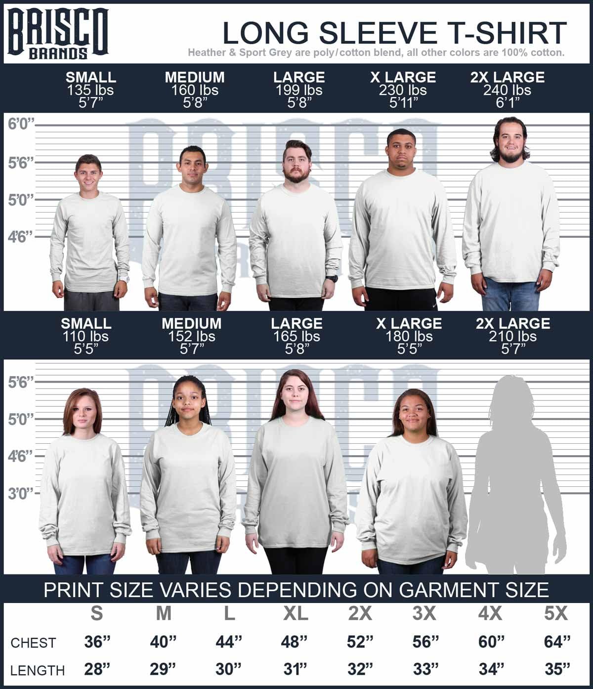 Stay Golden Doodle Cute Adorable Dog Long Sleeve Tshirt Men Women - size chart