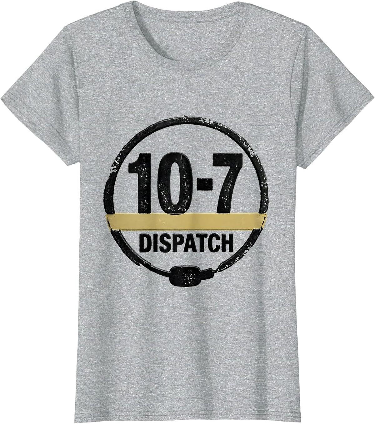 10-7 Dispatch Rubber Stamp 911 Dispatcher Tribute T-Shirt - Heather Grey