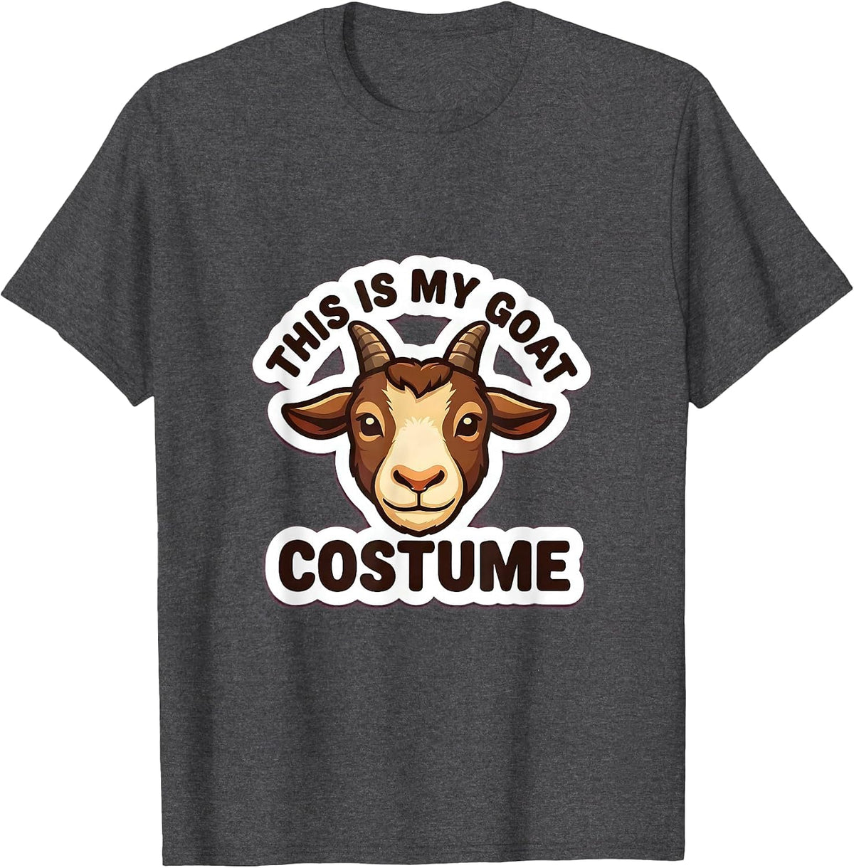 Men's This Is My Goat Costume Cute Kawaii Animal Lover Halloween T-Shirt - Dark Heather Grey