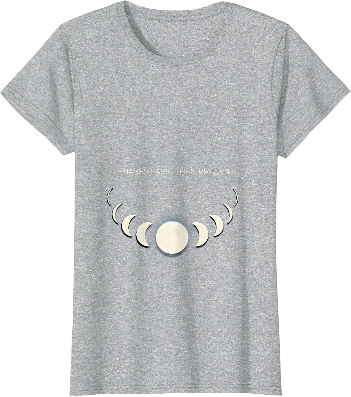 Phases Pass Then Return Cosmic Moon Phase Astronomy T-Shirt - Heather Grey