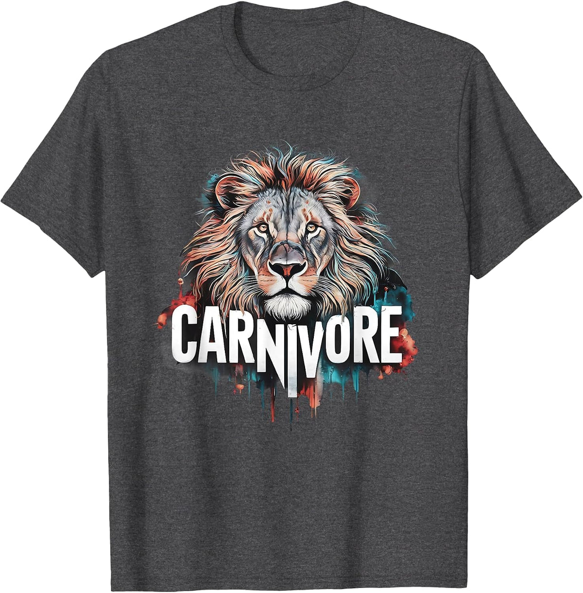 Carnivore: Zero Carb Lion Diet Lifestyle T-Shirt - Dark Heather Grey