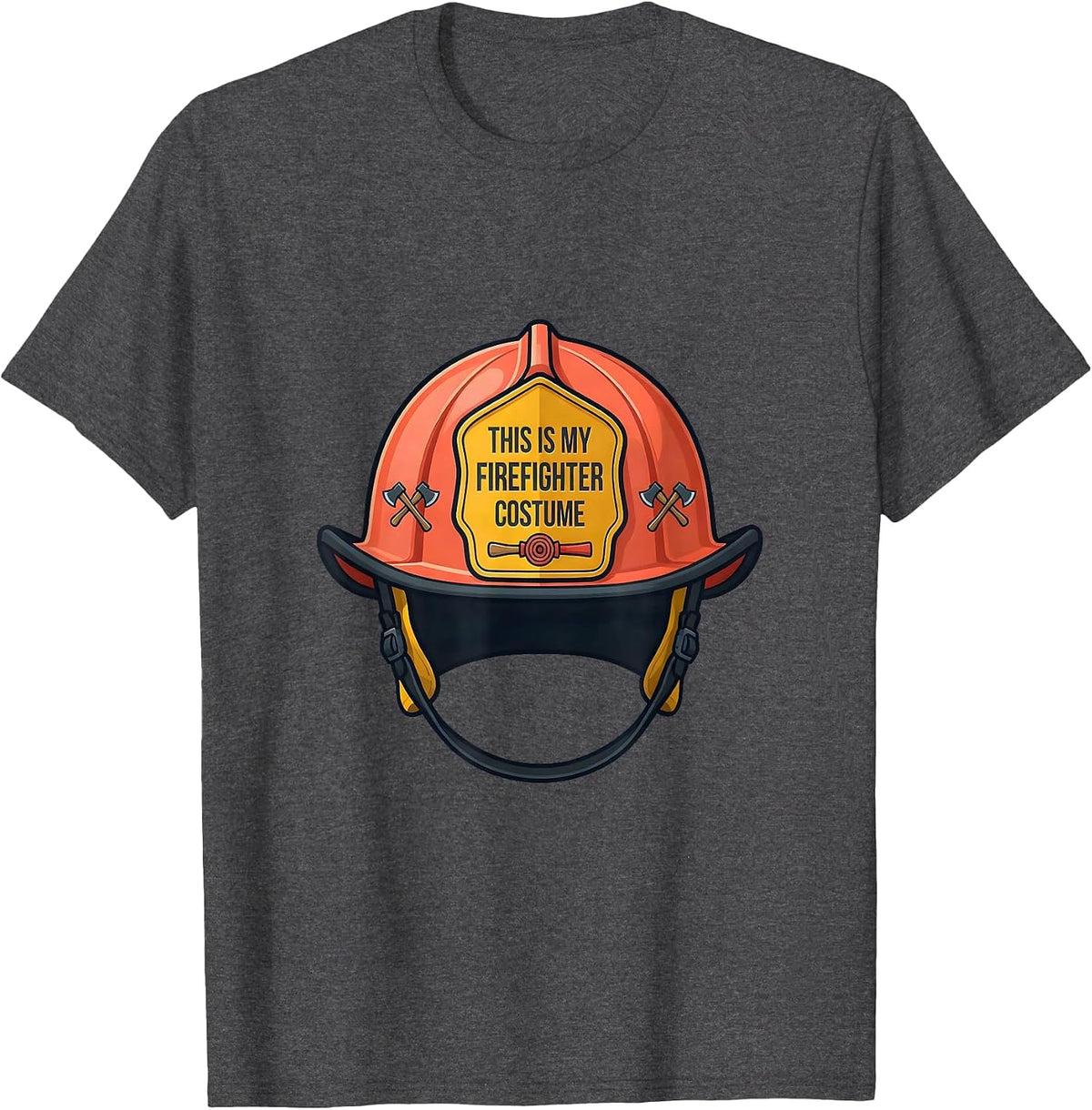 This Is My Firefighter Costume Funny Pretend I'm A Fire T-Shirt - Dark Heather Grey