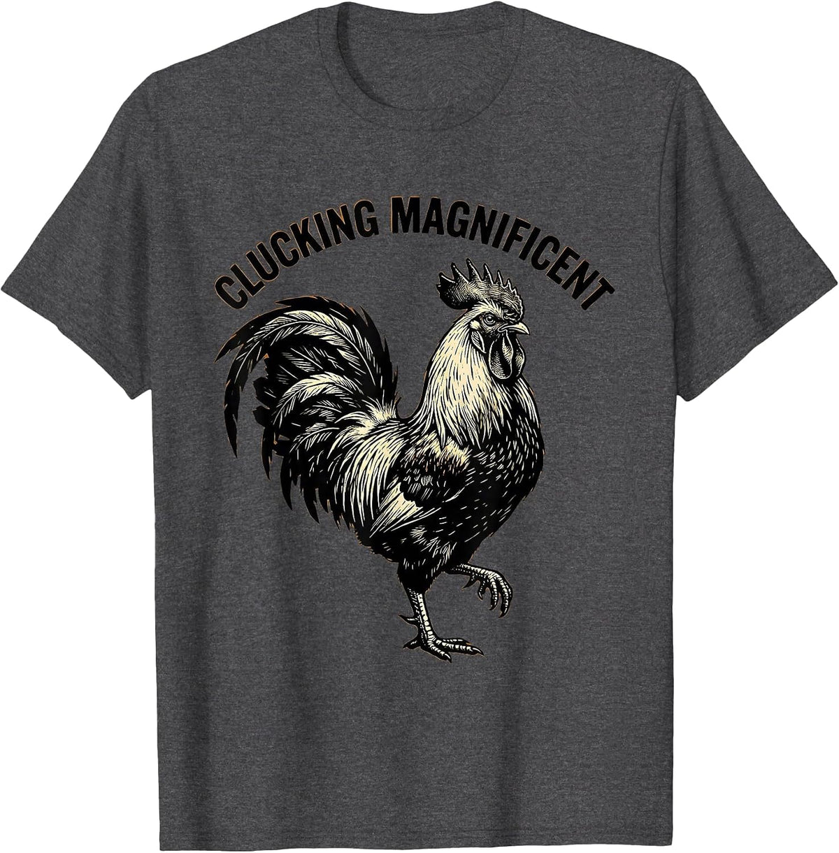 Men's Clucking Magnificent Chicken Graphic Design T-Shirt - Dark Heather Grey