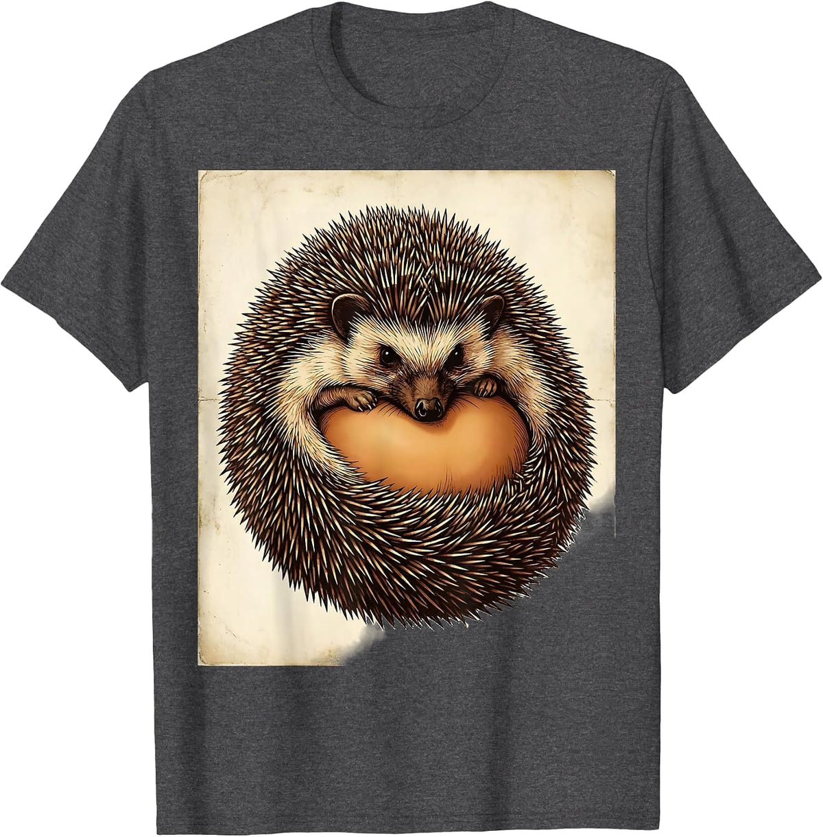 Men's Cute Hedgehog Vintage Hedgehog Lover Humor T-Shirt - Dark Heather Grey