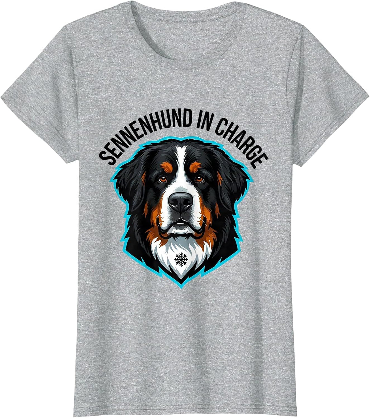 Women's Sennenhund In Charge Pop Art Bernese Mountain Dog Lover T-Shirt - Heather Grey