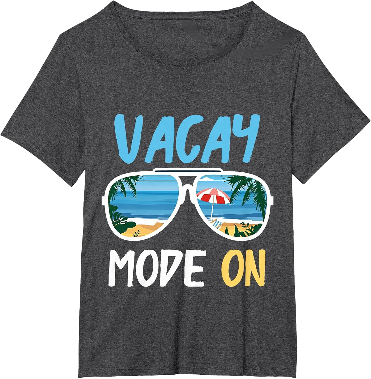 Cute Funny Vacay Mode On Summer Family Vacation T-Shirt - Dark Heather Grey