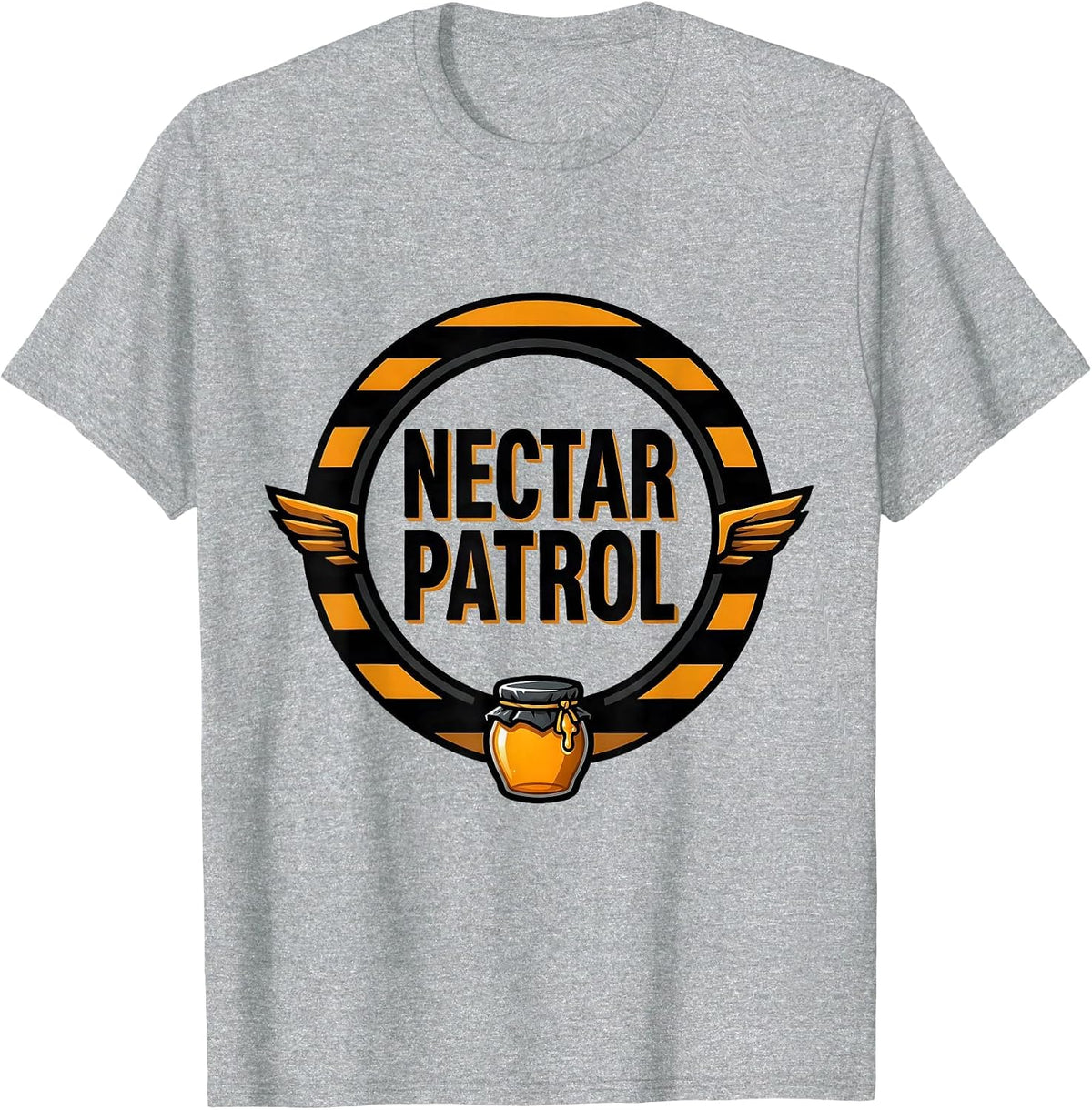 Men's Nectar Patrol Playful Halloween Bee Honey Jar Costume Humor T-Shirt - Heather Grey