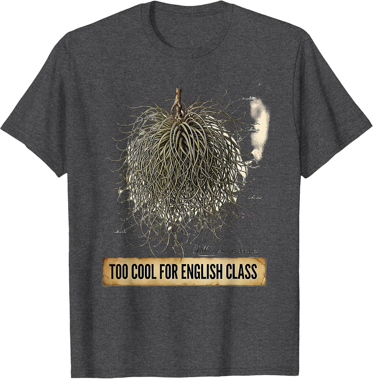 Too Cool For English Class Spanish Teacher T-Shirt - Dark Heather Grey
