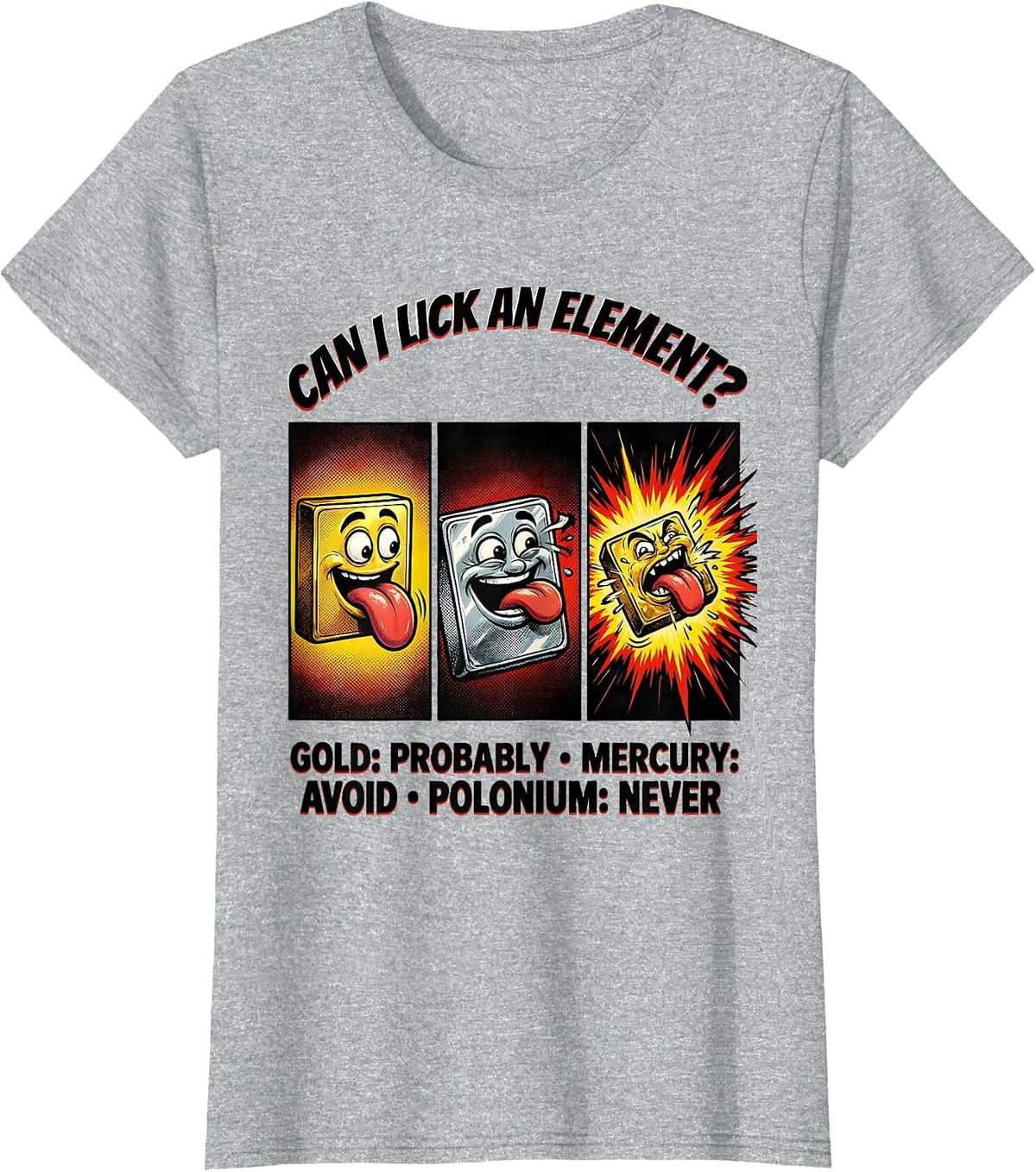 Can I Lick An Element Funny Periodic Table Science Teacher T-Shirt - Heather Grey