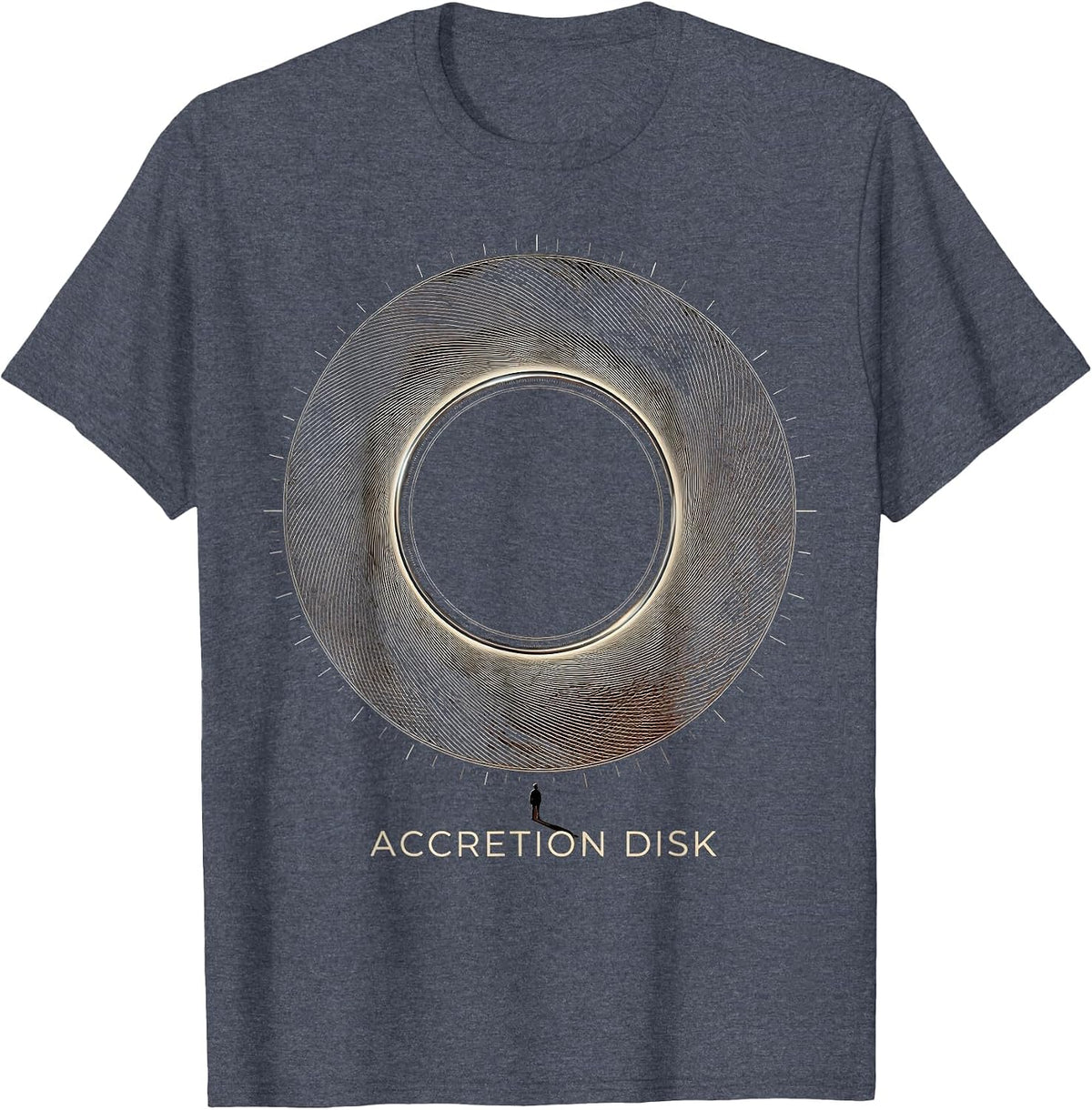 Accretion Disk Crosshatch Etching Astrophysics Physics T-Shirt - Heather Blue