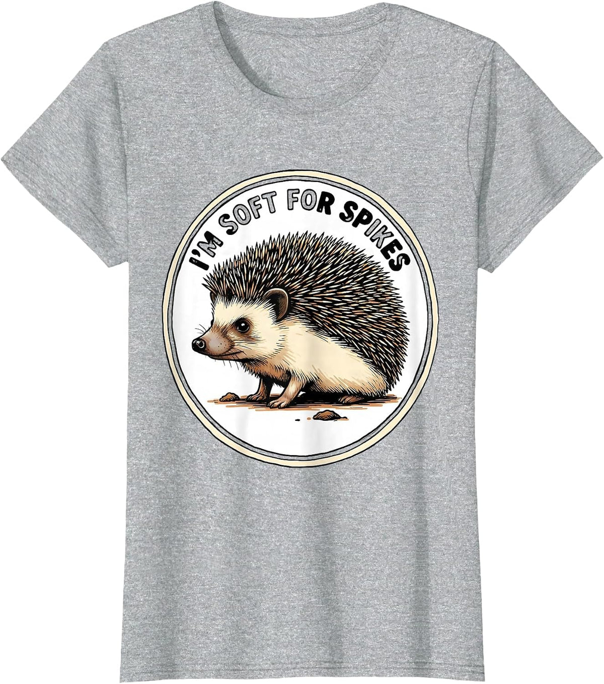Women's I’m Soft For Spikes Cute Hedgehog Lover Gift for Kids T-Shirt - Heather Grey
