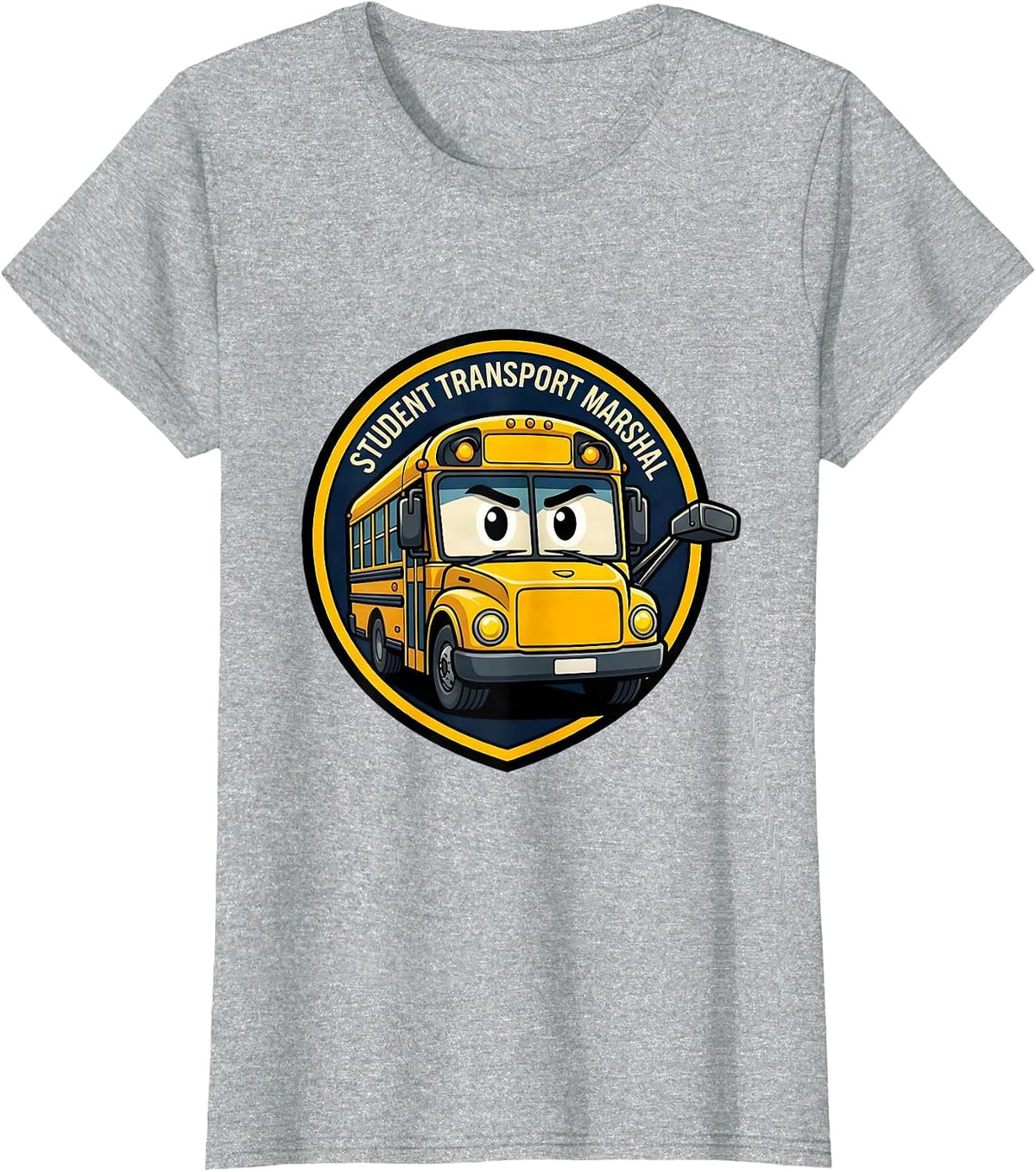 Student Transport Marshal Funny School Bus Driver T-Shirt - Heather Grey