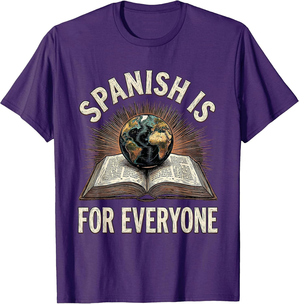 Spanish Is For Everyone Teacher Design T-Shirt - Purple