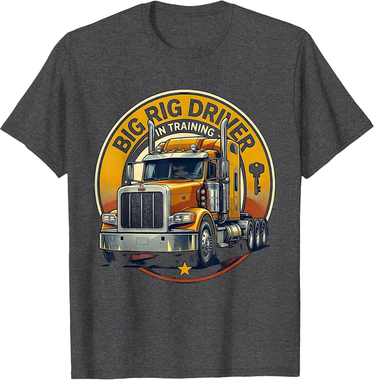 Men's Big Rig Driver In Training Funny Truck Lover Toddler Boy T-Shirt - Dark Heather Grey