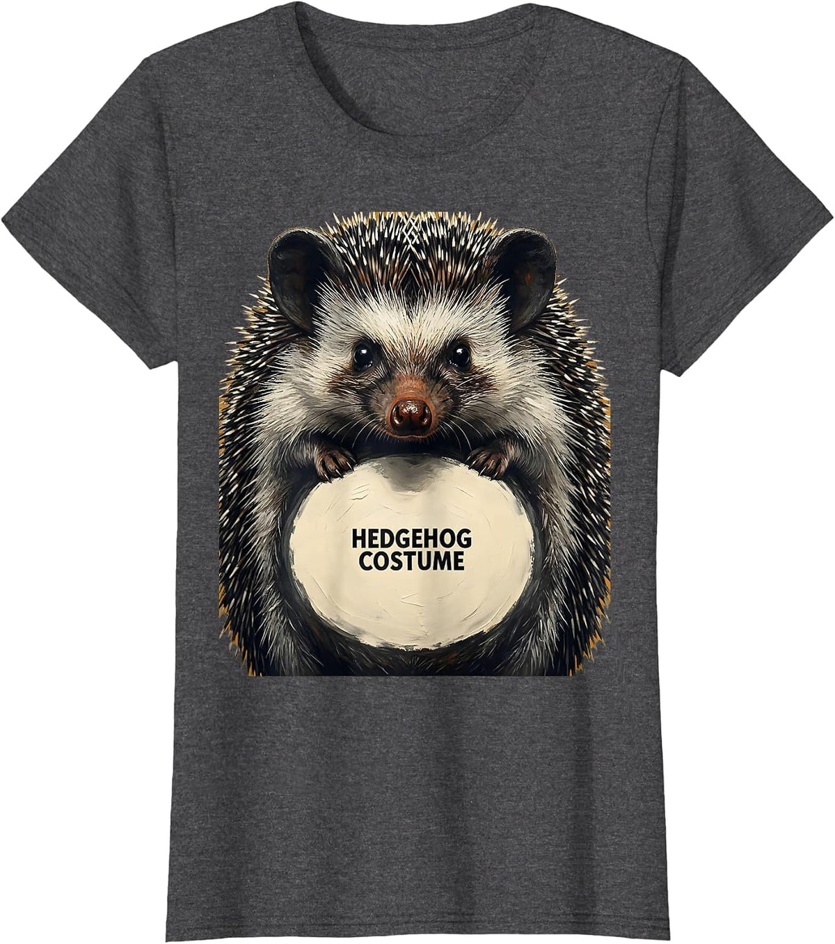 Women's Hedgehog Costume Funny Animal Halloween Party Costume T-Shirt - Dark Heather Grey