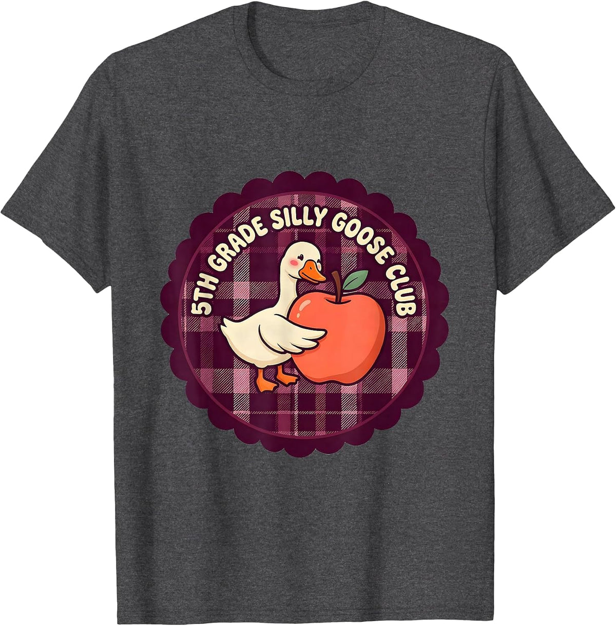 Men's 5th Grade Silly Goose Club Cute Teacher Back To School T-Shirt - Dark Heather Grey