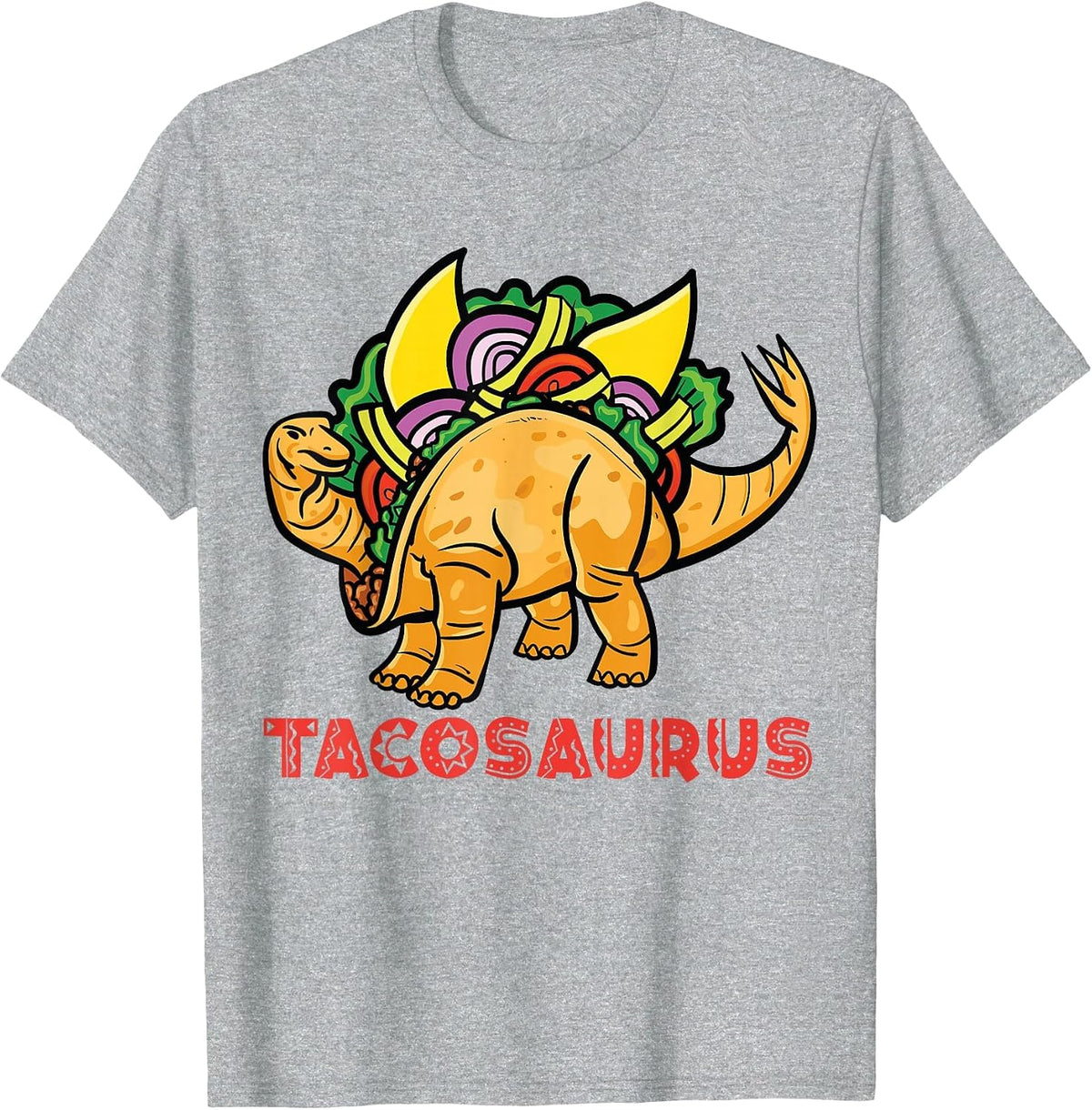 Tacosaurus Dinosaur Sauropod Apatosaurus Taco T-Shirt - Heather Grey
