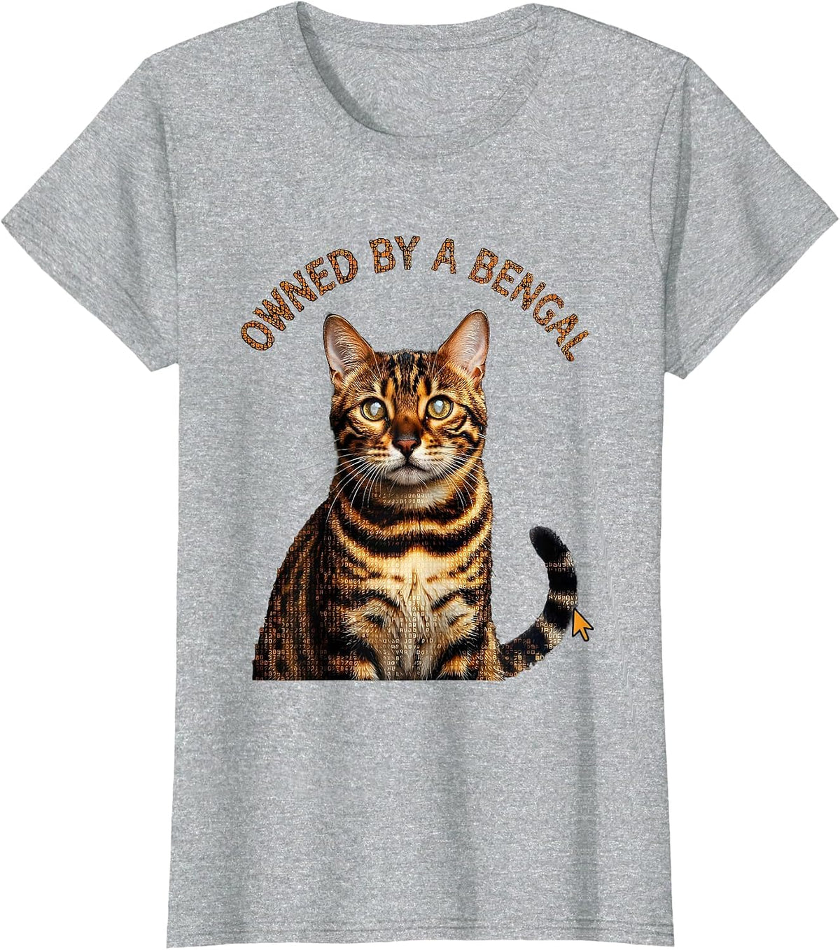 Women's Owned by a Bengal Cat Lover Design T-Shirt - Heather Grey
