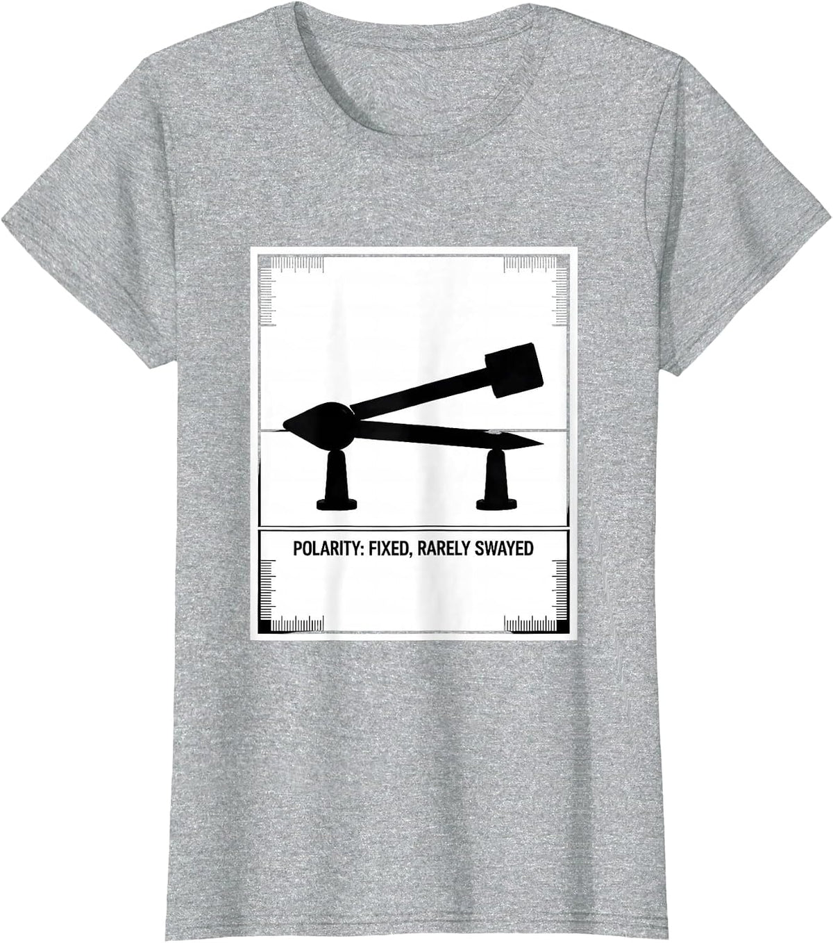 Polarity: Fixed, Rarely Swayed Funny Chemistry Physics T-Shirt - Heather Grey