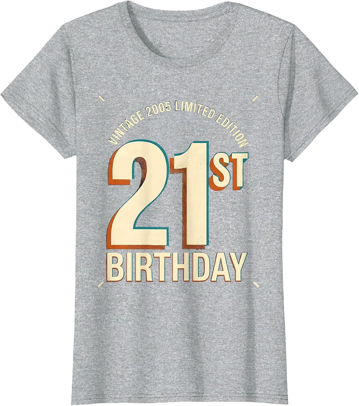 Vintage 2005 Limited Edition 21st Birthday Gift T-Shirt - Heather Grey