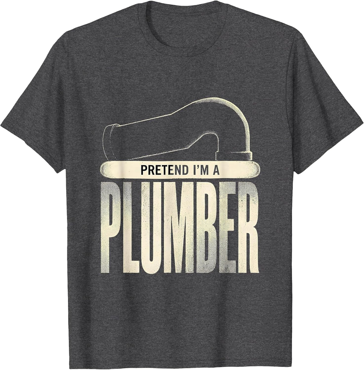 Pretend I'm A Plumber Funny Halloween Costume Adult Kids Men T-Shirt - Dark Heather Grey