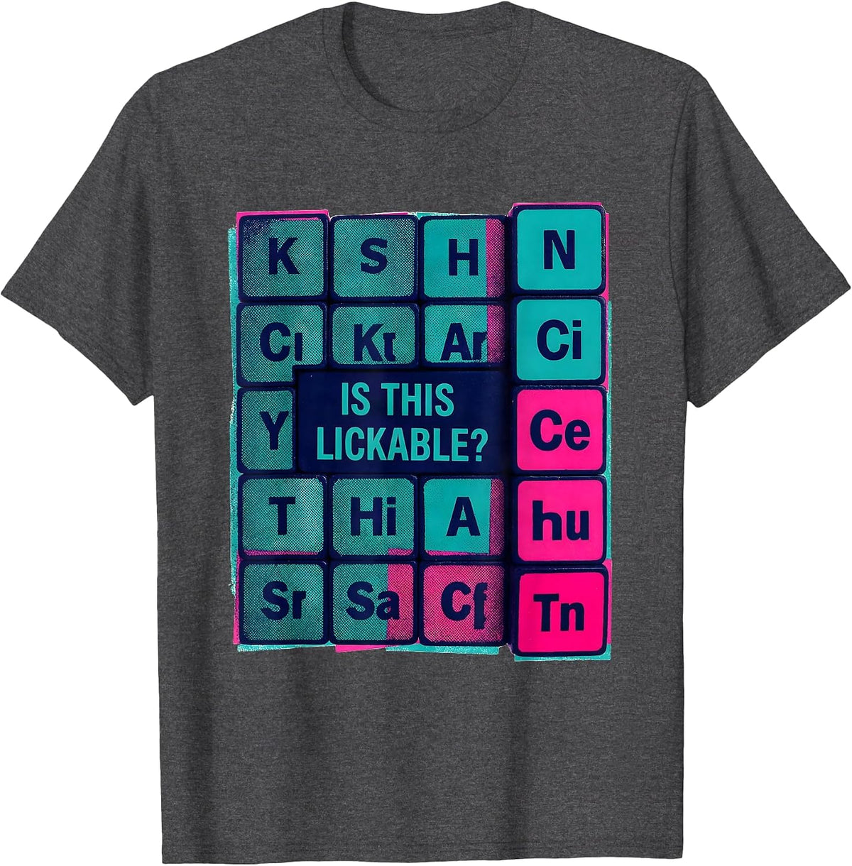 Men's Is This Lickable Funny Periodic Table Science Teacher Gift T-Shirt - Dark Heather Grey