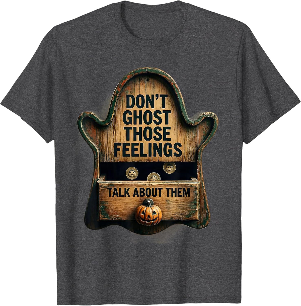 Don't Ghost Those Feelings Talk About Them Vintage T-Shirt - Dark Heather Grey