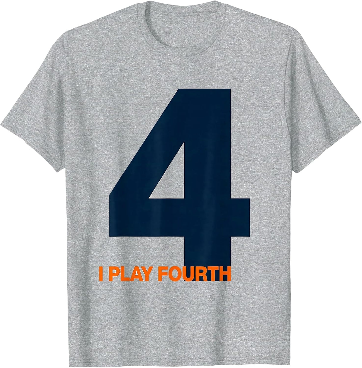 Men's I Play Fourth School Team Fourth Grade All-Stars Spirit T-Shirt - Heather Grey
