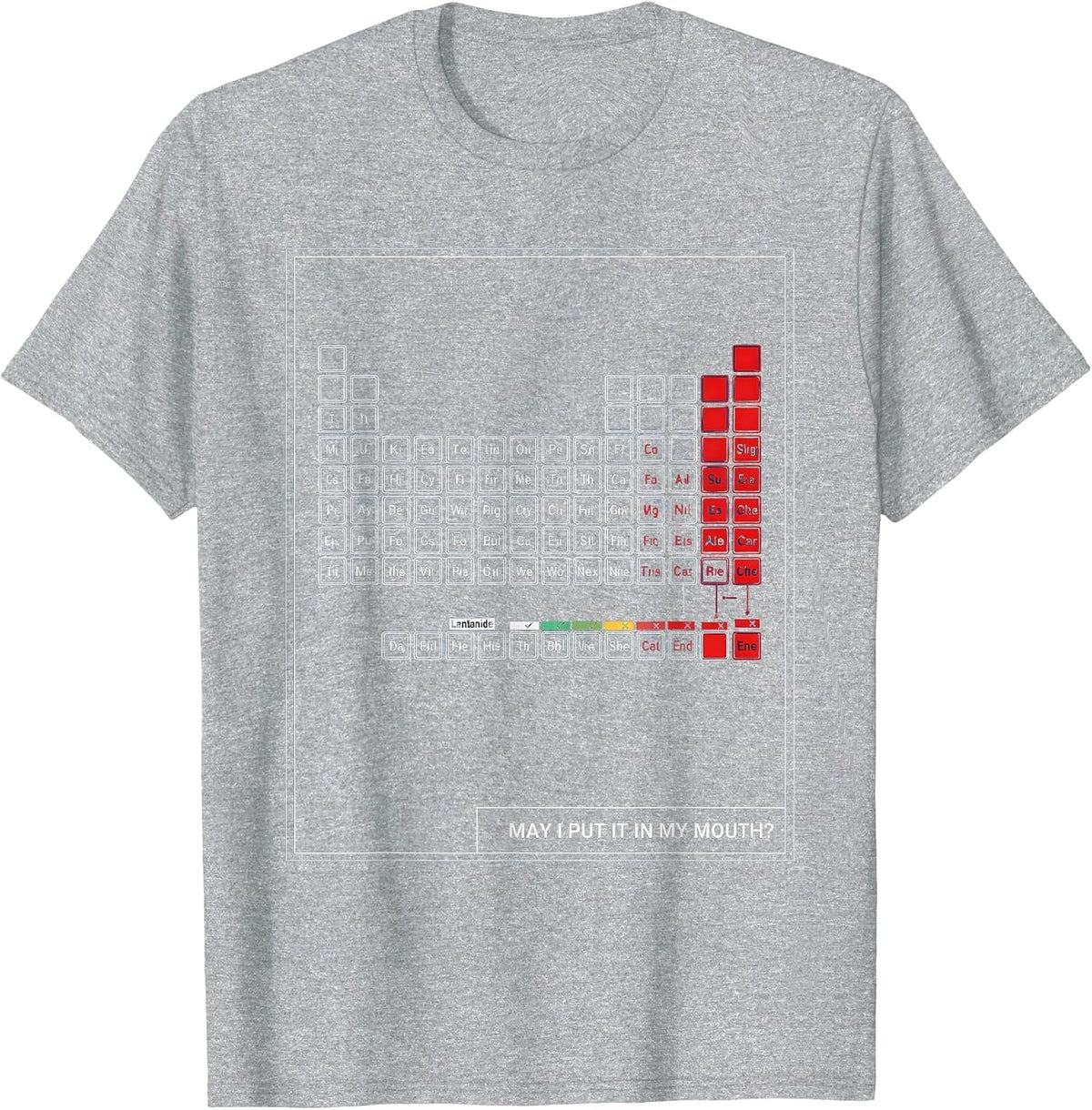 Men's May I Put It In My Mouth Funny Periodic Table Chemistry T-Shirt - Heather Grey