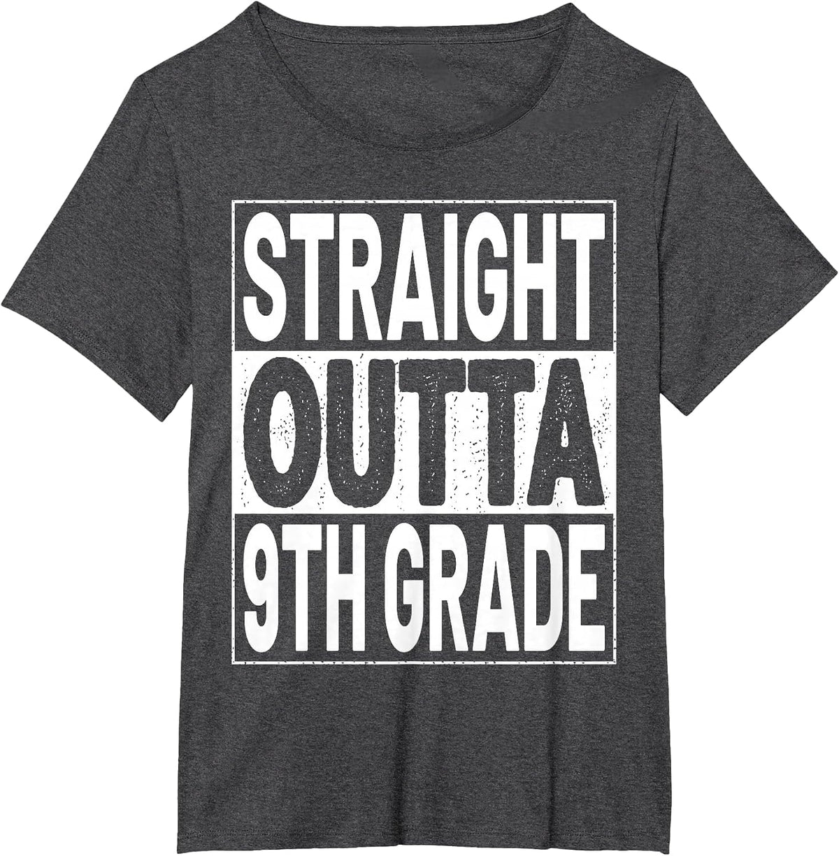 Straight Outta 9th Grade Graduation Ninth Grade Graduate T-Shirt - Dark Heather Grey