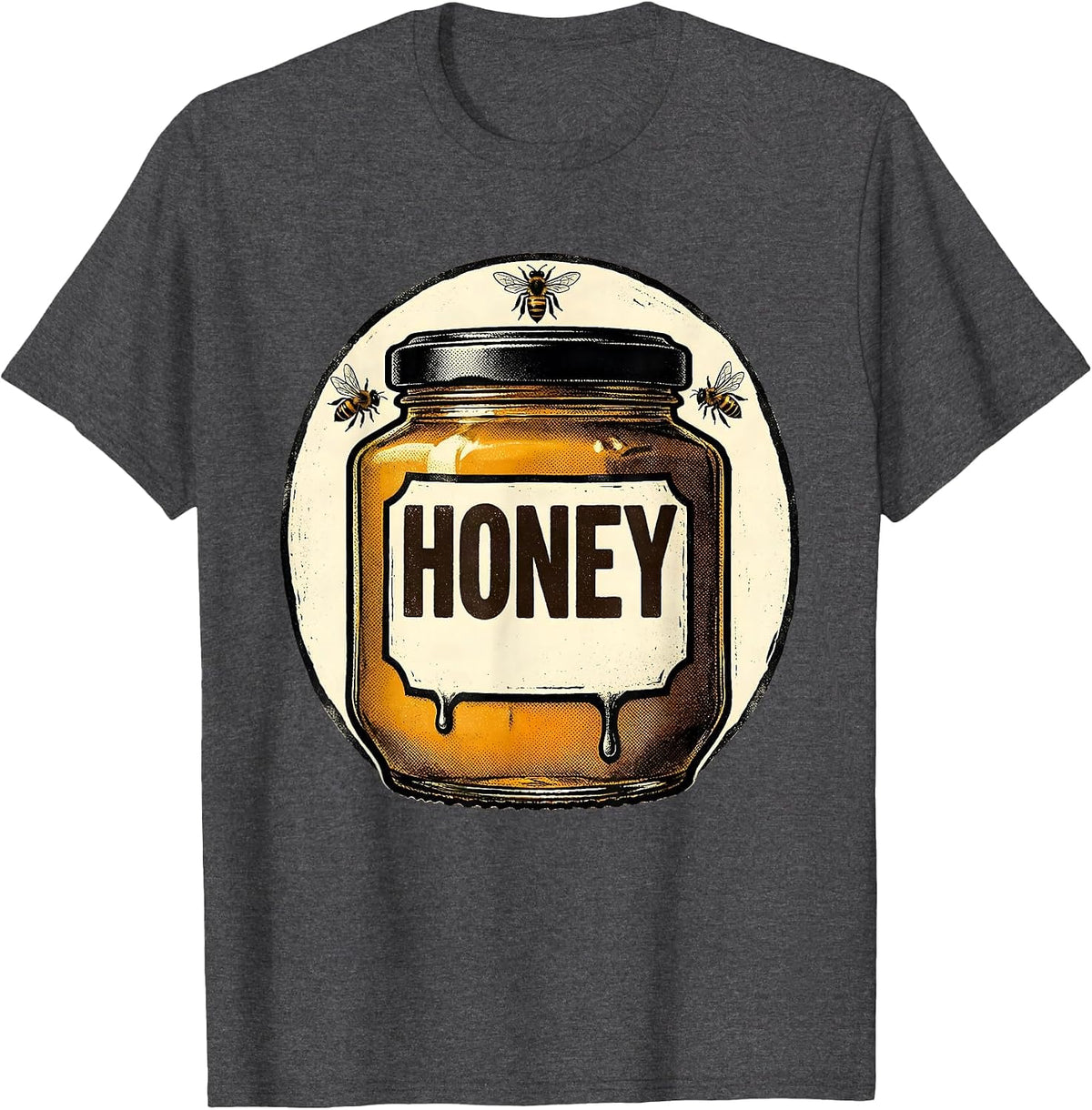 Men's Honey Cute Honey Jar Bee Halloween Costume Matching Family T-Shirt - Dark Heather Grey
