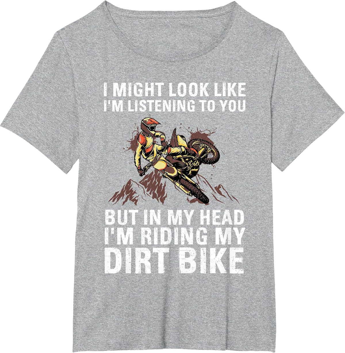 Best Dirt Bike Art for Men Women Motocross Dirt Bike Lover T-Shirt - Heather Grey