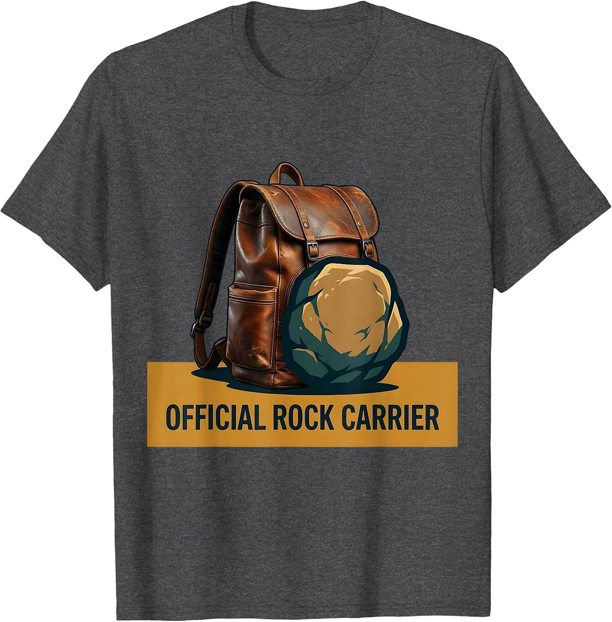Official Rock Carrier Funny Rock Collector Geologist Humor T-Shirt - Dark Heather Grey