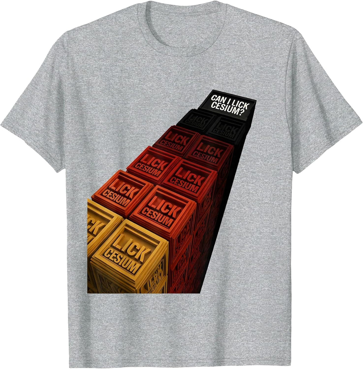 Men's Can I Lick Cesium Funny Periodic Table Science Teacher Gift T-Shirt - Heather Grey