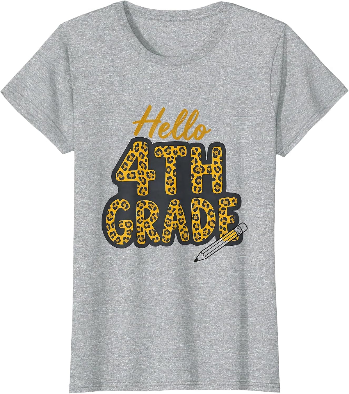 Women's Hello 4th Grade Kids Girl Teacher Back To School 2026 T-Shirt - Heather Grey