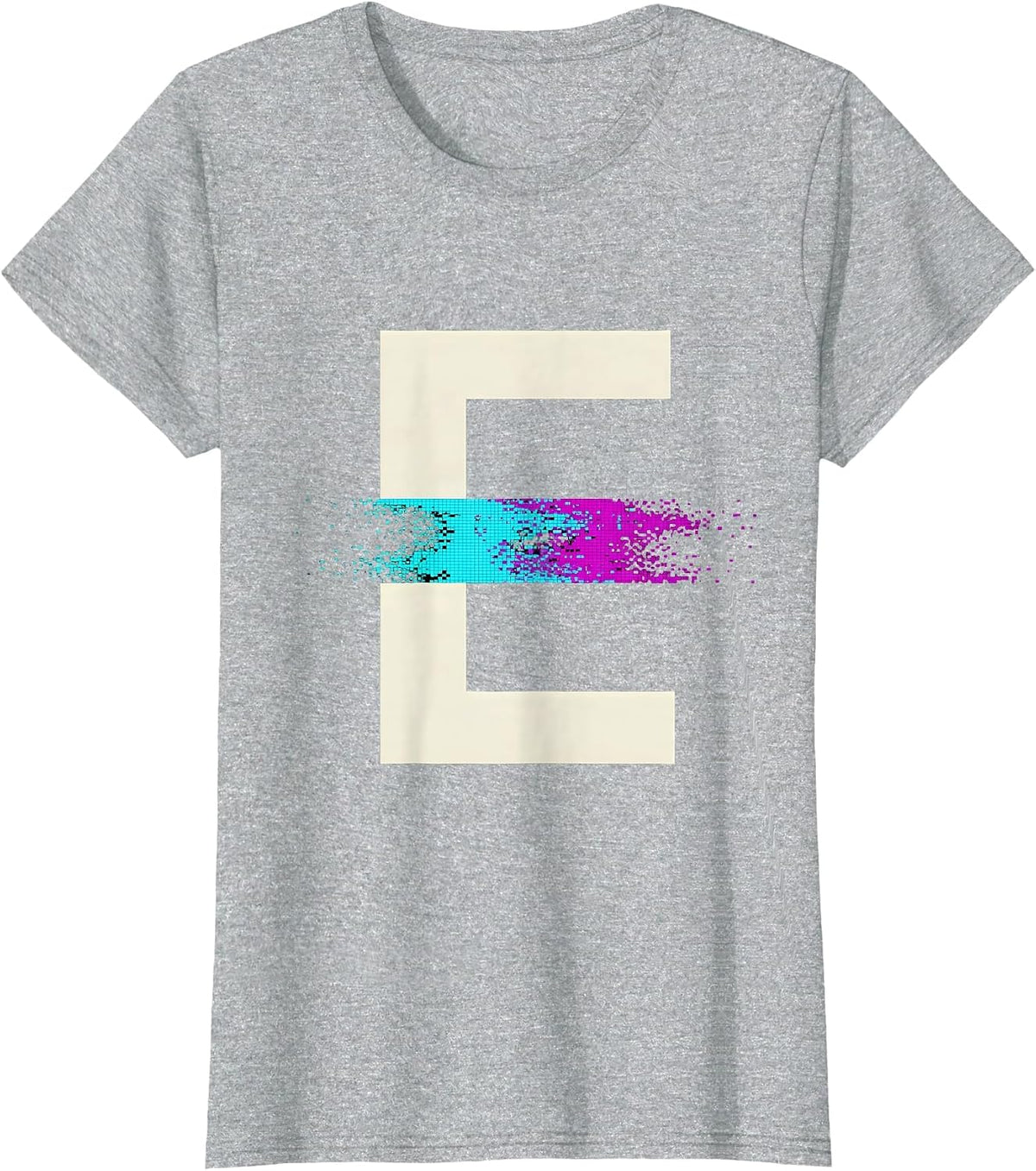 Glitch Letter Dyslexia Awareness Humor T-Shirt - Heather Grey