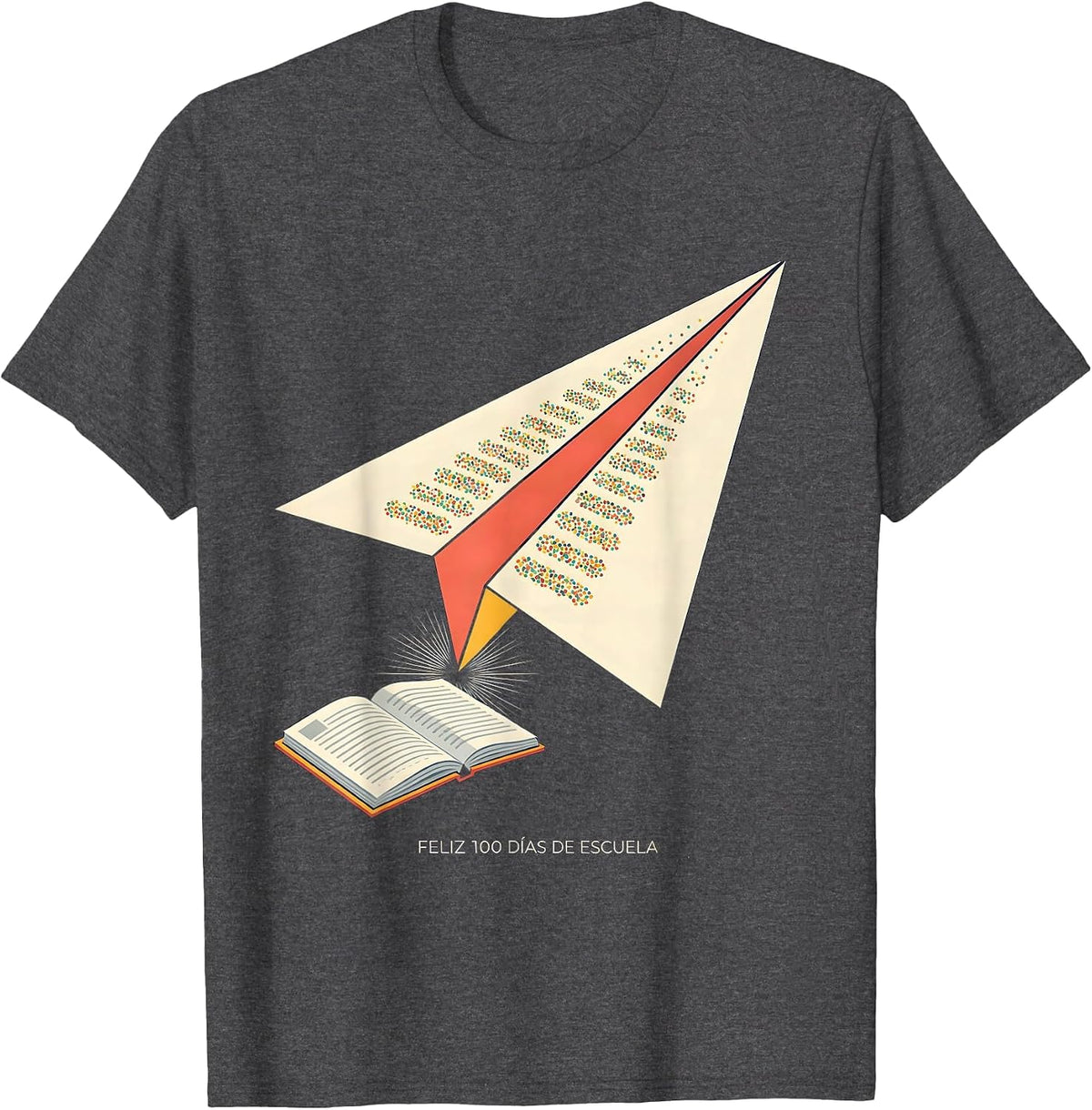 Feliz 100 Días de Escuela Spanish Teacher 100th Day School T-Shirt - Dark Heather Grey
