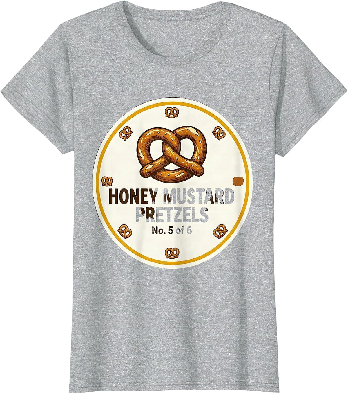 Women's Honey Mustard Pretzels No. 5 of 6 Group Halloween Costume T-Shirt - Heather Grey