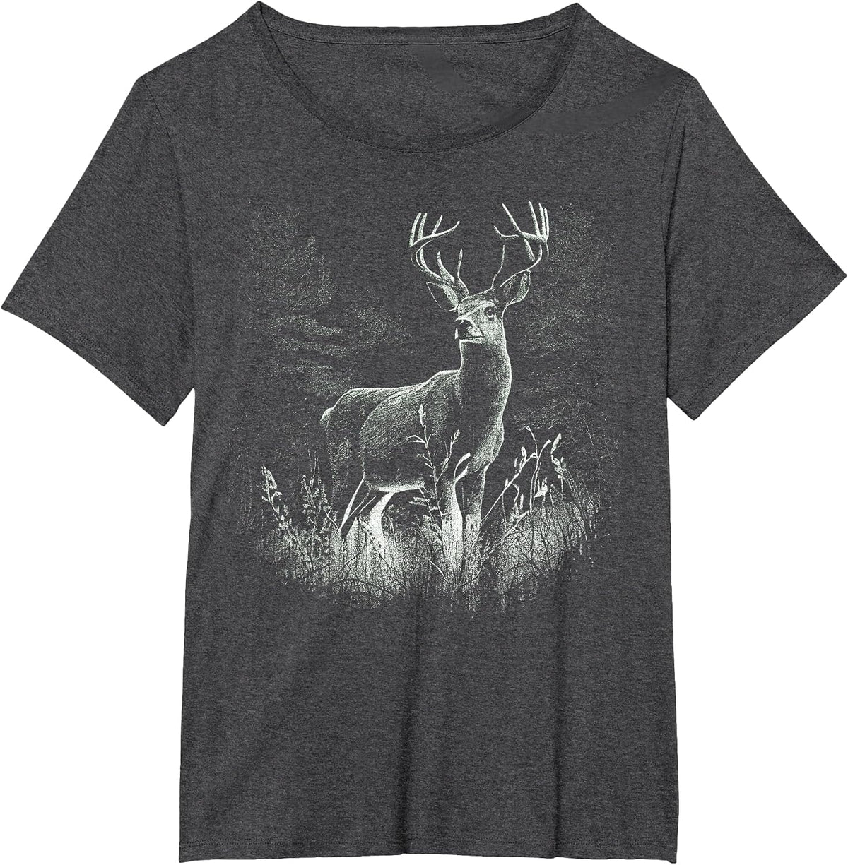 Deer Forest Nature Lover Stag Hunting Hunter T-Shirt - Dark Heather Grey