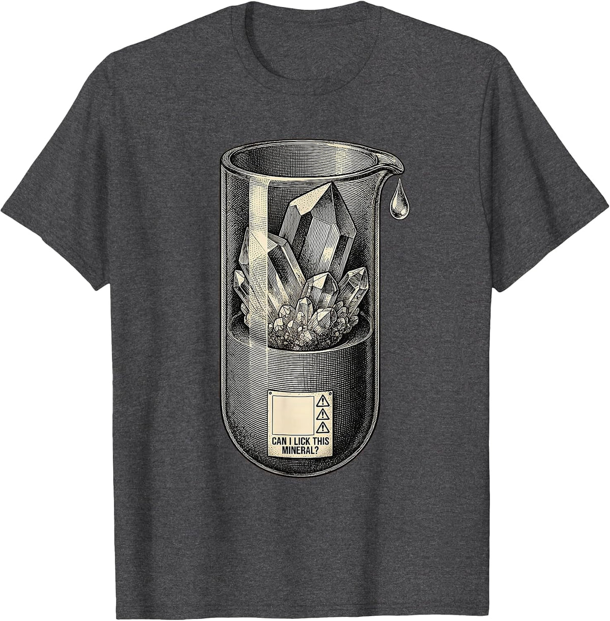 Can I Lick This Mineral Funny Periodic Table Chemistry T-Shirt - Dark Heather Grey