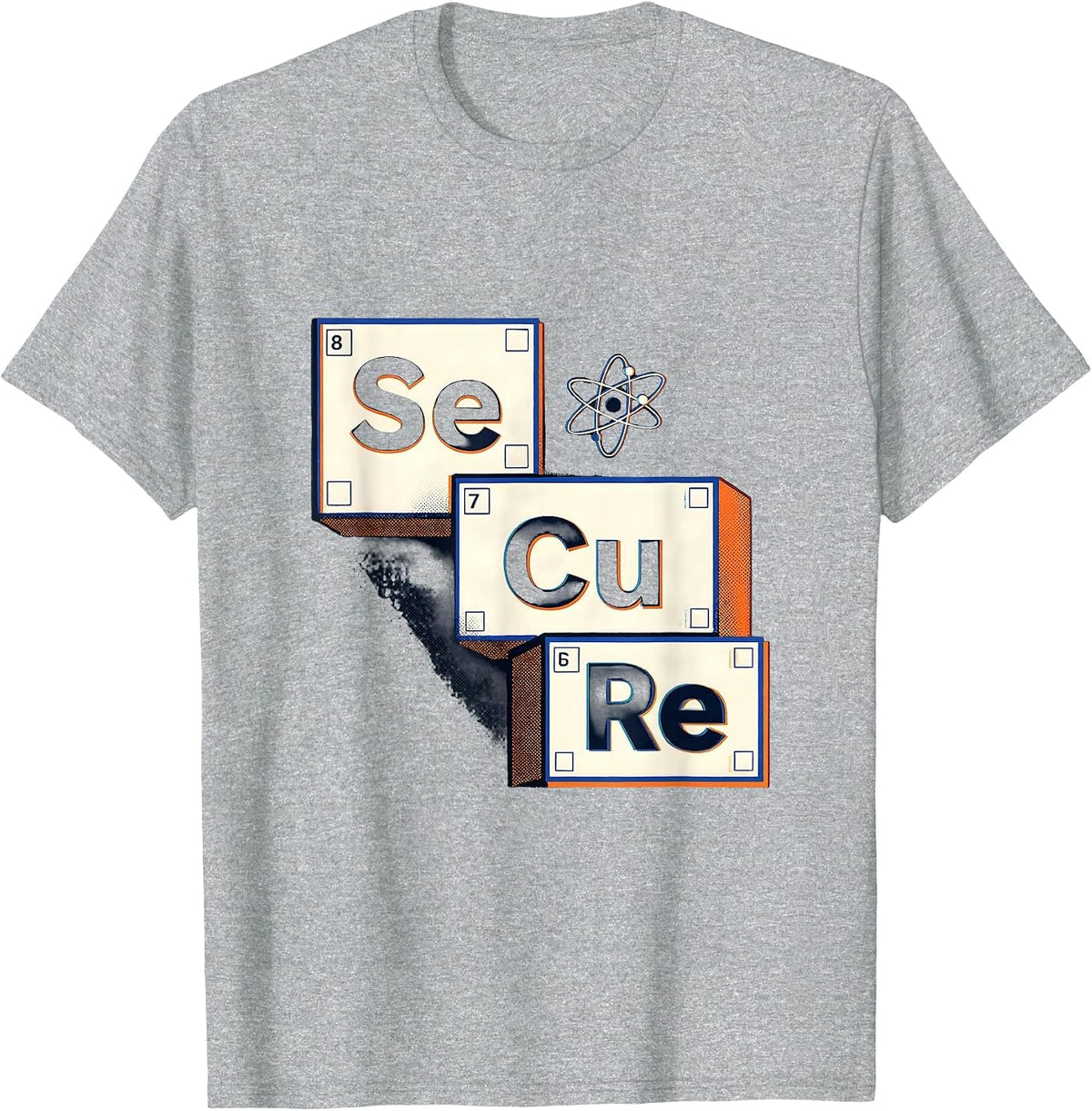 Men's SeCuRe Funny Chemistry Periodic Table Wordplay Science T-Shirt - Heather Grey