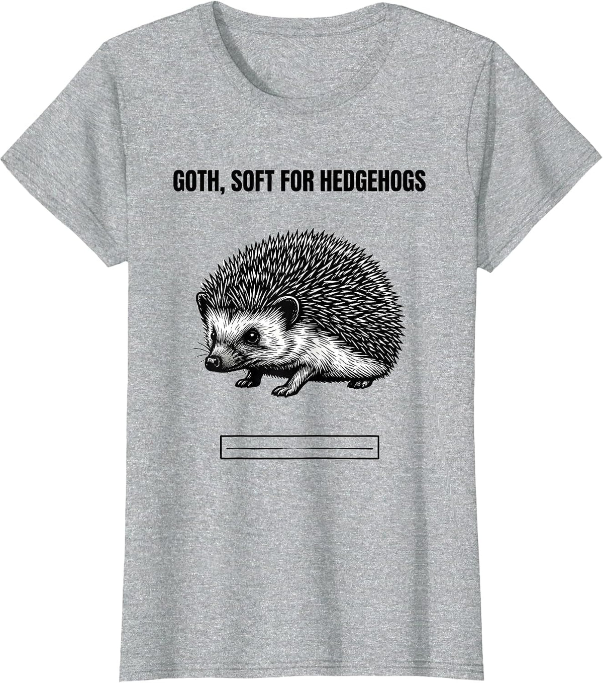 Goth Soft For Hedgehogs Line Art Y2K Alt Grunge T-Shirt - Heather Grey