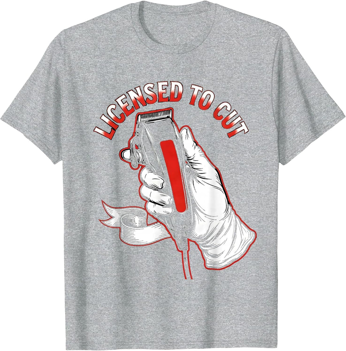 Men's Licensed To Cut Tattoo Barber Hairdresser Humor T-Shirt - Heather Grey