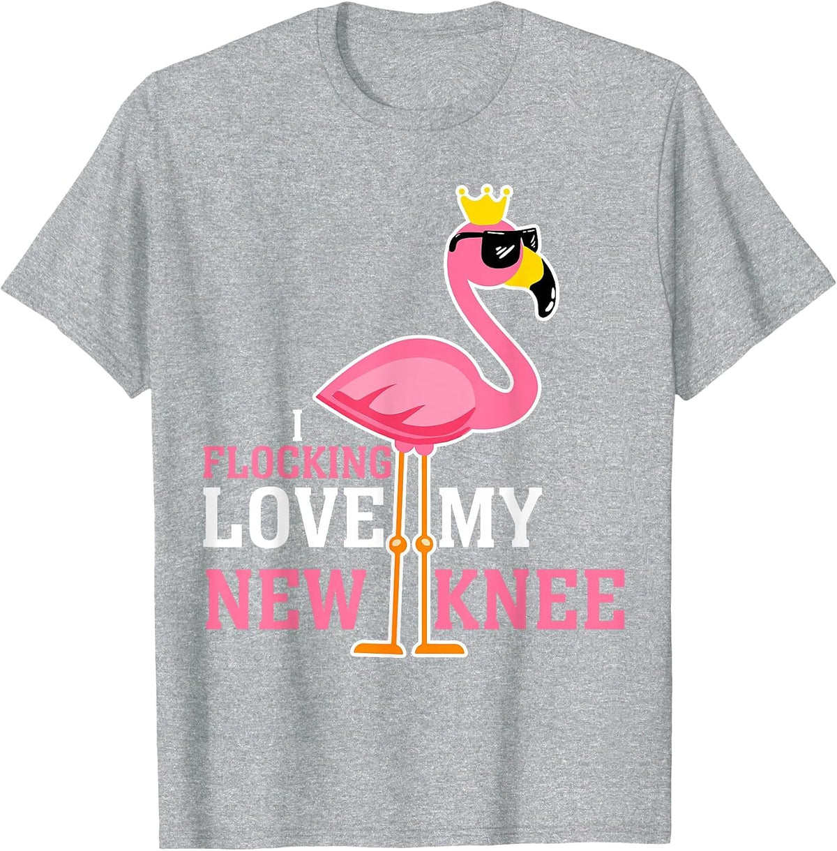 Funny Knee Replacement Surgery Get Well Soon Joke Gag Outfit T-Shirt - Heather Grey