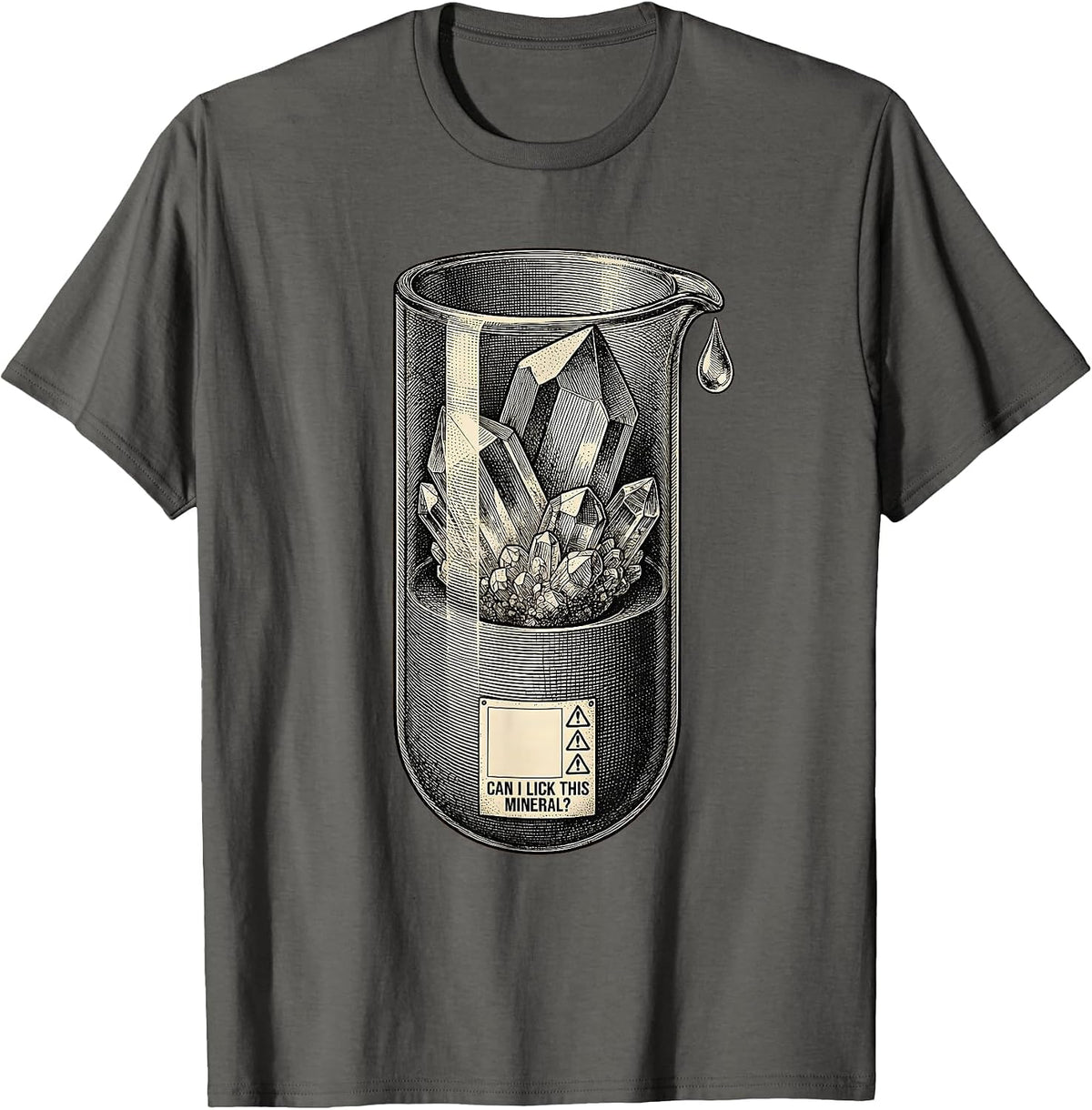 Can I Lick This Mineral Funny Periodic Table Chemistry T-Shirt - Asphalt Grey