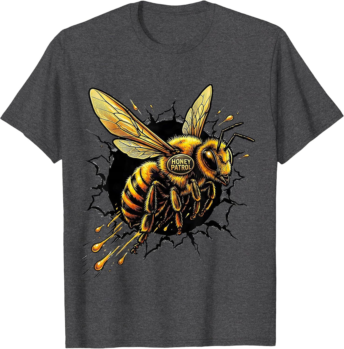Honey Patrol Comic Book Halloween Honey Jar Bee Costume T-Shirt - Dark Heather Grey