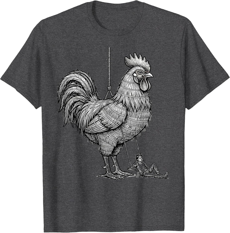 Men's Rooster Piñata Funny Cinco De Mayo Party Costume T-Shirt - Dark Heather Grey