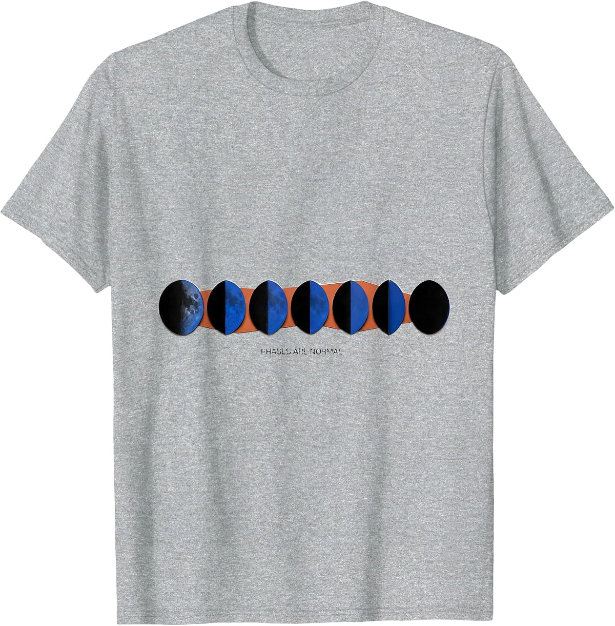 Men's Phases Are Normal Geometric Moon Phase Astronomy Astrology T-Shirt - Heather Grey