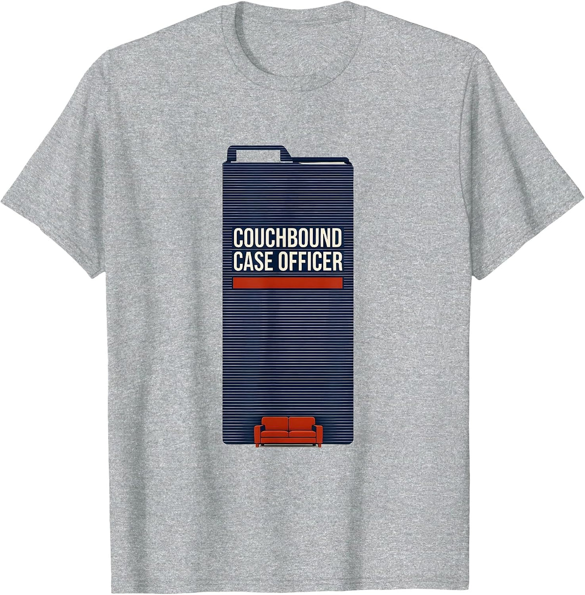 Men's Couchbound Case Officer True Crime Fan Humor T-Shirt - Heather Grey