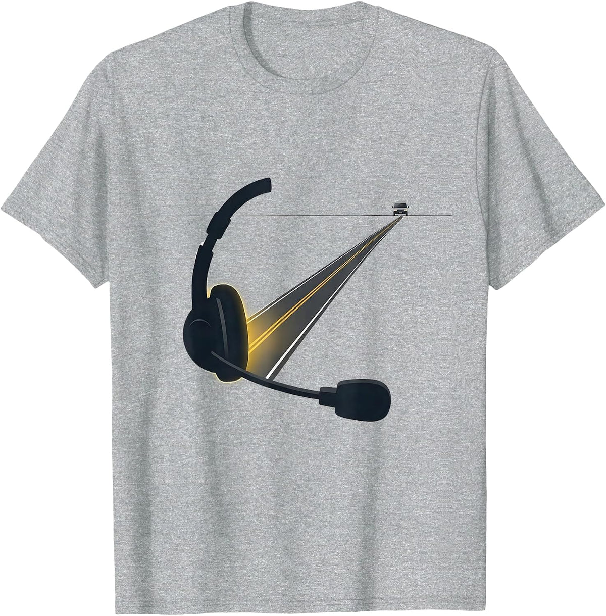 Men's Thin Gold Line 911 Dispatcher First Responder Tribute T-Shirt - Heather Grey